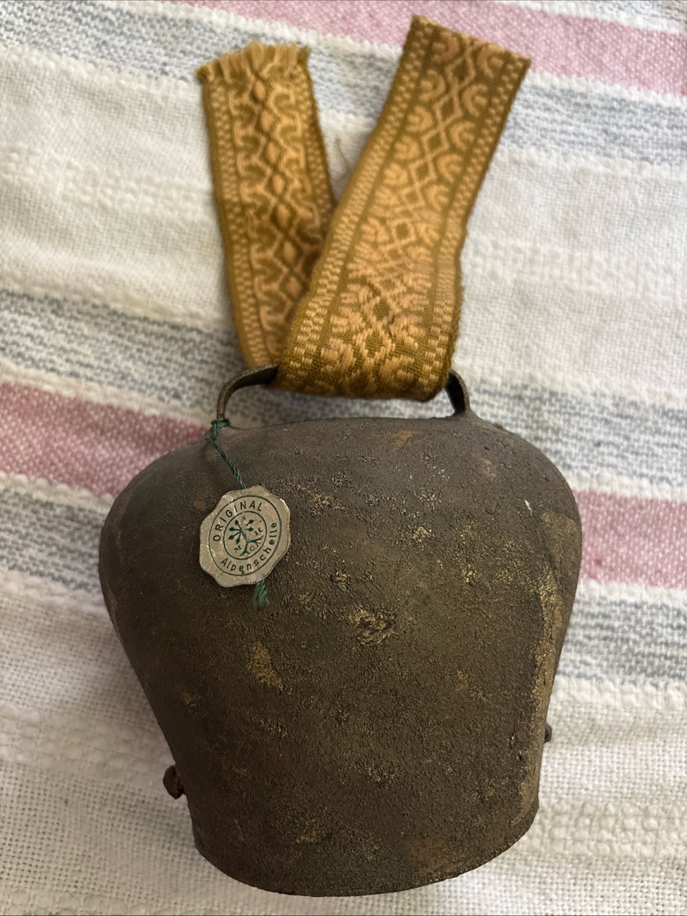 Original Alpenschelle Cow Bell From the Swiss Alps Region Vintage with Tag